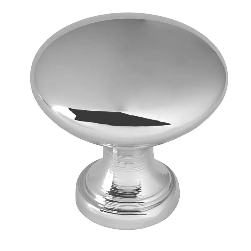 Sleek Silver Cabinet Knob | 1-1/8" Garrett Knob in Polished Chrome Set of 4